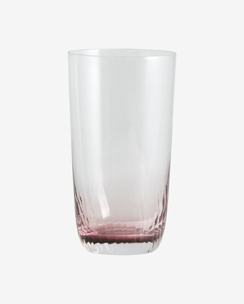 GARO højt drikkeglas - h15 cm - klar glas/lilla - nordal.dk