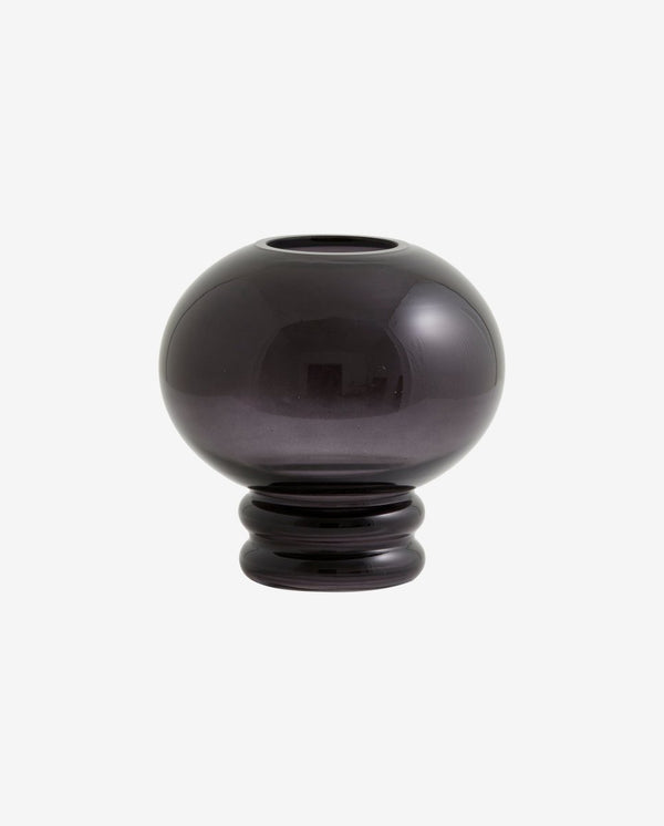 GOLI vase/lysestage i glas h12,5 cm - mørk lilla - nordal.dk