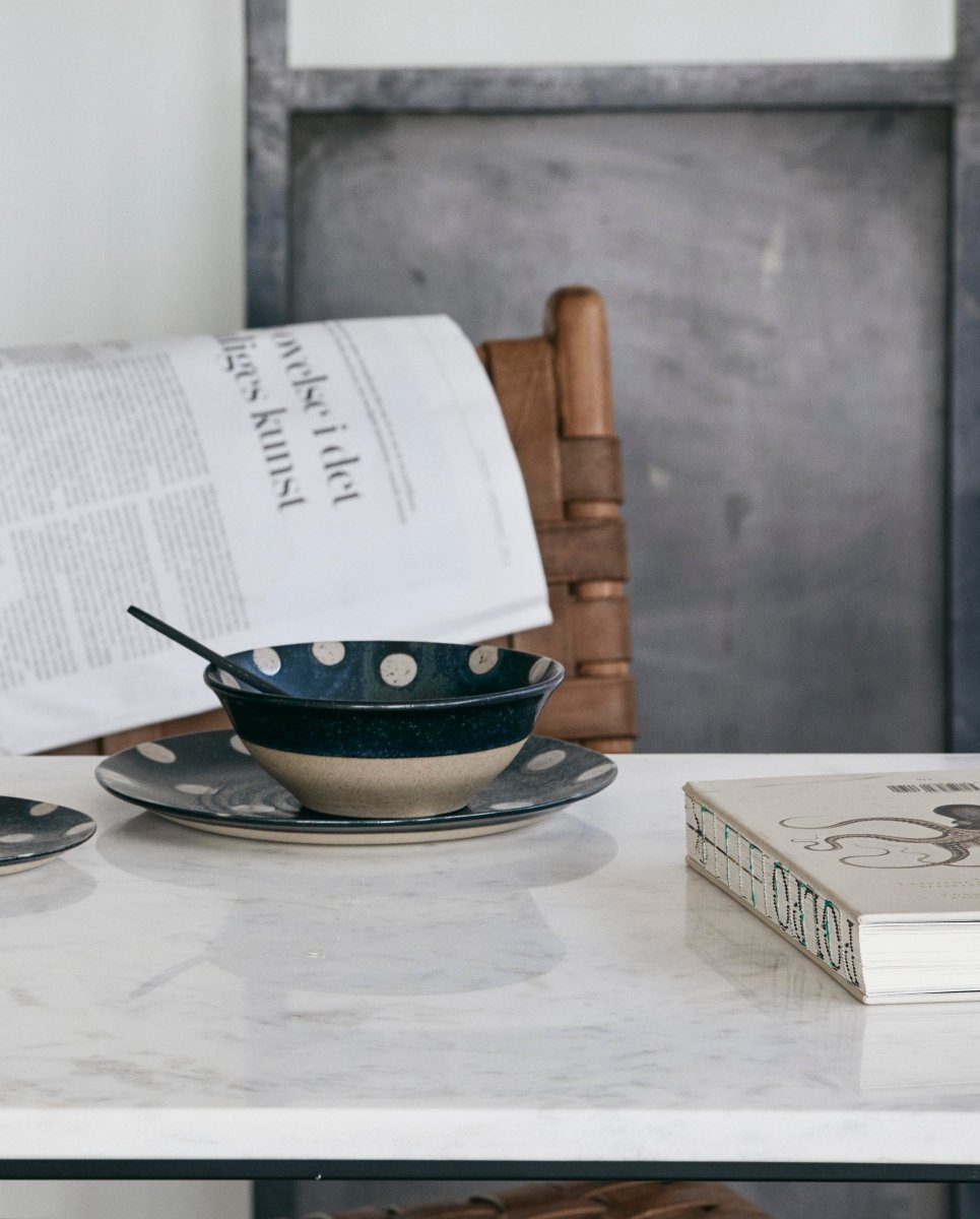 GRAINY stippenplaat, S, donkerblauw/zand