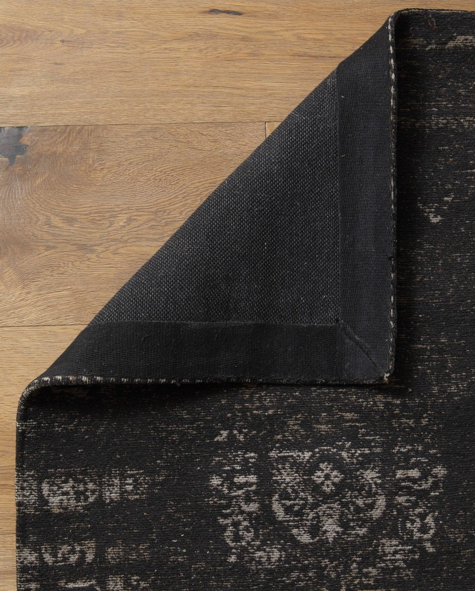 Alfombra tejida GRAND, 75x200 - gris oscuro/negro