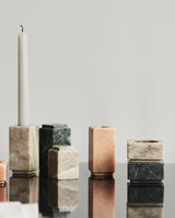HAIDA candle holder, L, green marble