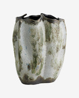 HENRY vase i keramik h35 cm - brun/hvid/grøn - nordal.dk