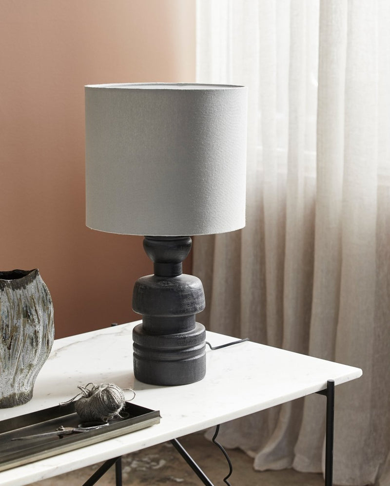 LOKE table lamp - black w/ grey shade