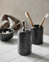 Mug for toothbrush, black/grey marble