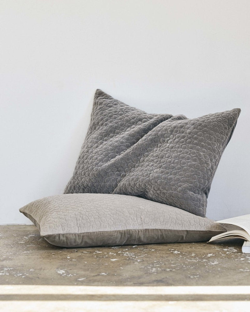 MIZAR cushion cover, pistach/grey velvet