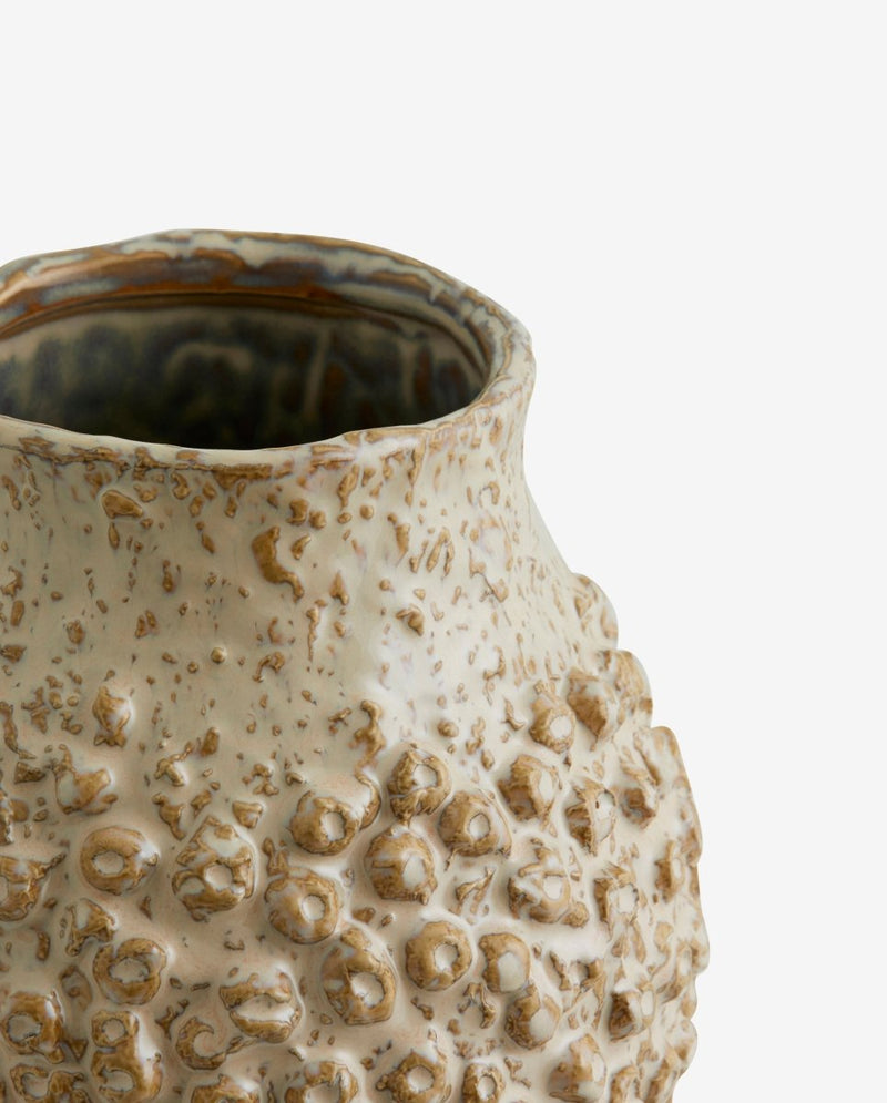 NORMAN vase, S - beige/brown glace