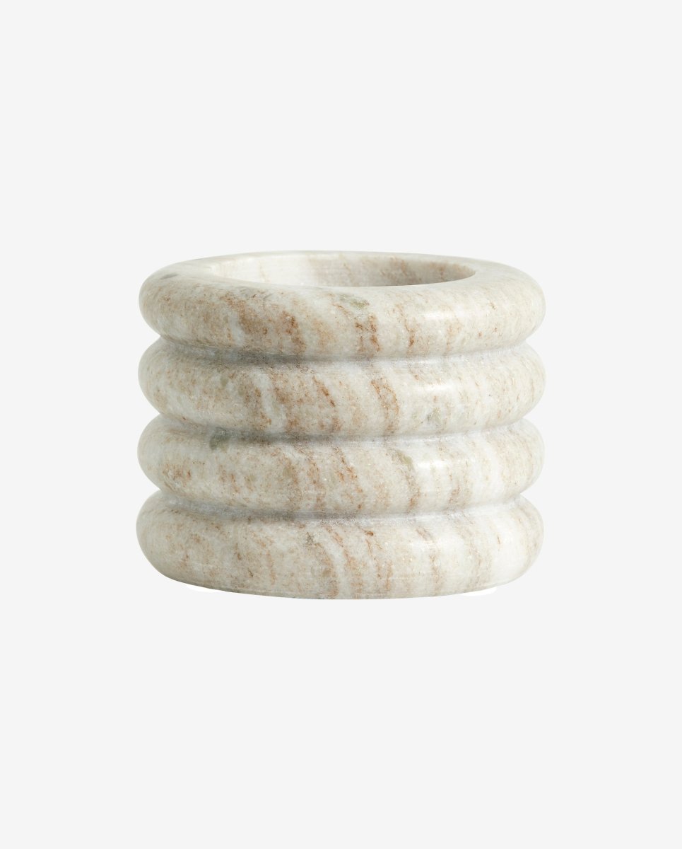 OTOK lysestage i marmor - large - h8 cm - lys brun - nordal.dk