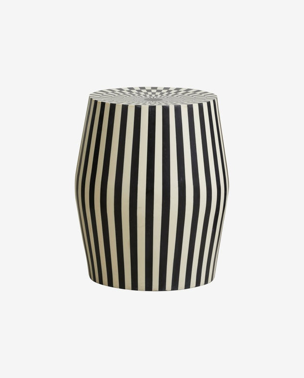 TAURA sidebord/skammel - sort/hvid - nordal.dk