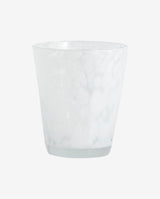 TEPIN drikkeglas med mønster - h10 cm - klar glas/hvid - nordal.dk