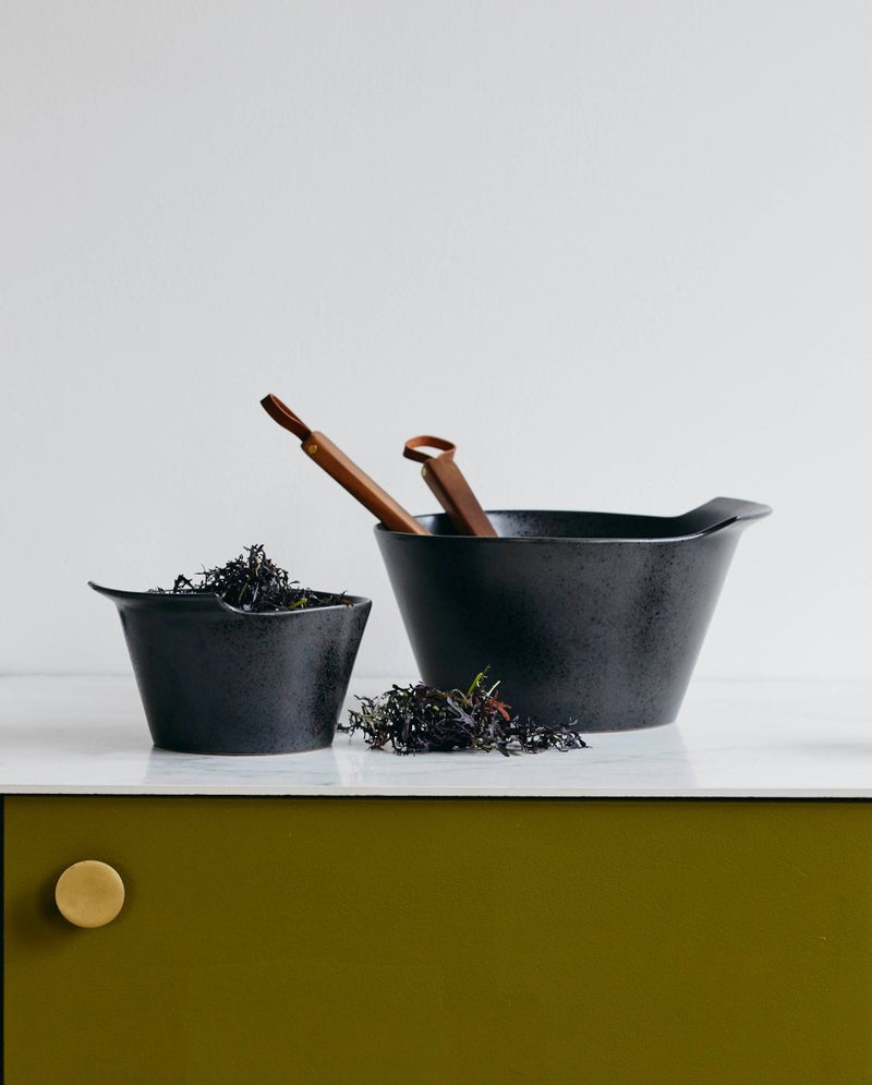TORC ceramic bowl, L, brown/black glaze