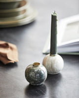 ULVA candle holder, brown marble