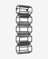 Vinreol til væg - 5 flasker - 51x16 cm - sort - nordal.dk